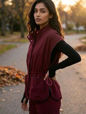 Fee People FP Movement Red Reflective Poncho Fits All NWT